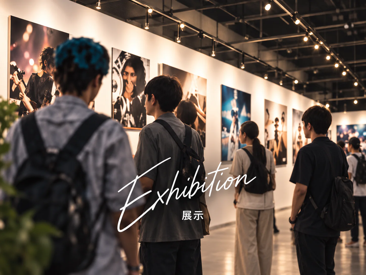 作品展示を鑑賞する人たち。イベント内容を表すイメージ写真